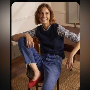 Talbot’s vtg fitted cashmere sweater vest dark navy Y2k retro 90s